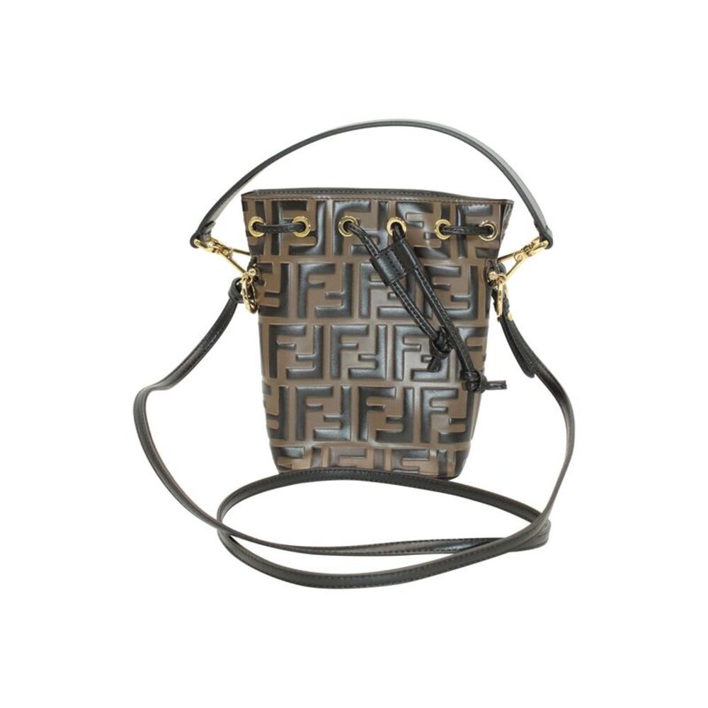 *SOLD* Fendi Mon Tresor Mini Bucket Bag in Brown Canvas and Leather